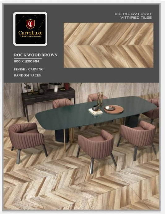🪵 Élégance Naturelle, Raffinement Moderne – Découvrez "Rock Wood Brown" par CarroLuxe 🌟