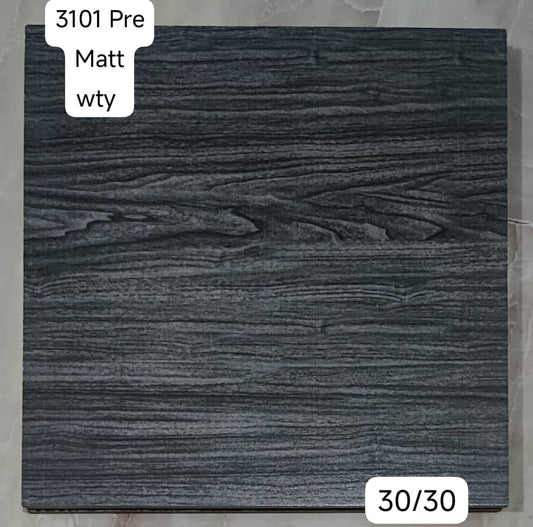 🔲 Carrelage Effet Bois Noir Mat 3101 – Élégance Intemporelle Modèle 30/30 🔲