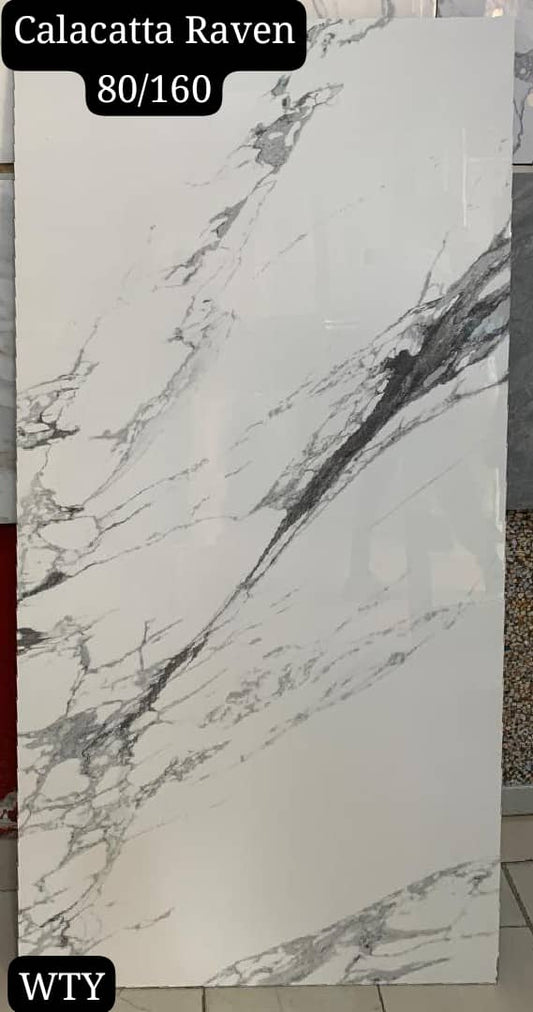 ✨ Calacatta Raven 80x160 – Élégance Intemporelle pour vos Murs & Sols