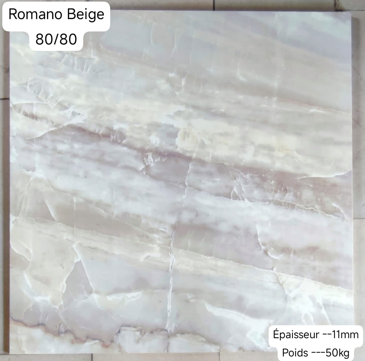 ✨ Romano Beige 80x80 – Élégance Naturelle pour un Intérieur Haut de Gamme ✨