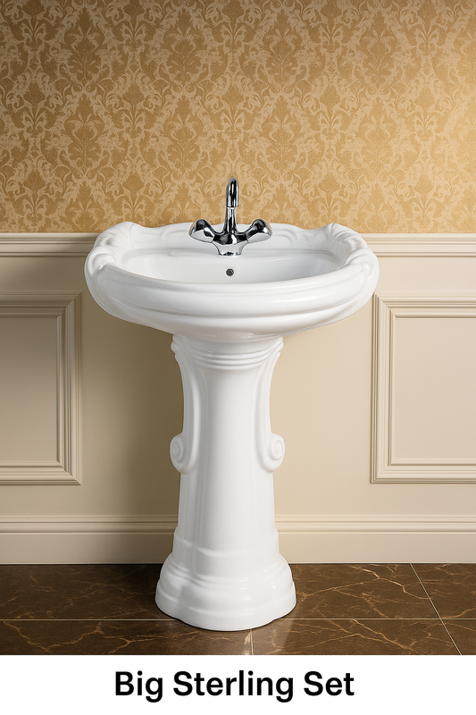Ce lavabo sur pied au design classique et élégant apporte une touche de noblesse à votre salle de bain. Fabriqué en céramique de haute qualité, il offre à la fois robustesse et raffinement